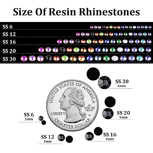 5000pcs 3mm Resin Rhinestones Bulk, Black Flatback Round Jelly Rhinestones Bedazzling Non Hotfix Crystal Gems Large Quantity Wholesale for DIY Crafts Clothes Bottles Tumblers Face Makeup Manicure