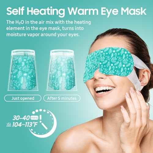 30Packs Steam Eye Mask, Heated Eye Mask Warm Compress for Eyes, Self Heating Warm Eye Masks Disposable Steam Mask for Home Sleep, Spa, Travel Essentials & Relaxation Gifts (Unscented)