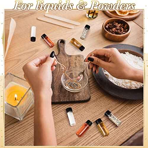 Lallisa 80 Pcs 5 ml Small Glass Vials with Screw Caps and Plastic Stopper Anointing Oil Sample Clear Bottles Leakproof for Liquids Aromatherapy Fragrance Lightweight Perfume Travel