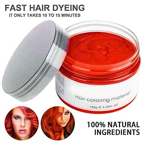 Kids Temporary Hair Color Wax, Natural Hair Strong Style Gel for Party, Cosplay, Masquerade etc. (Red)
