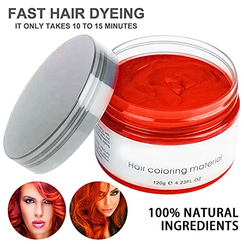 Kids Temporary Hair Color Wax, Natural Hair Strong Style Gel for Party, Cosplay, Masquerade etc. (Red)