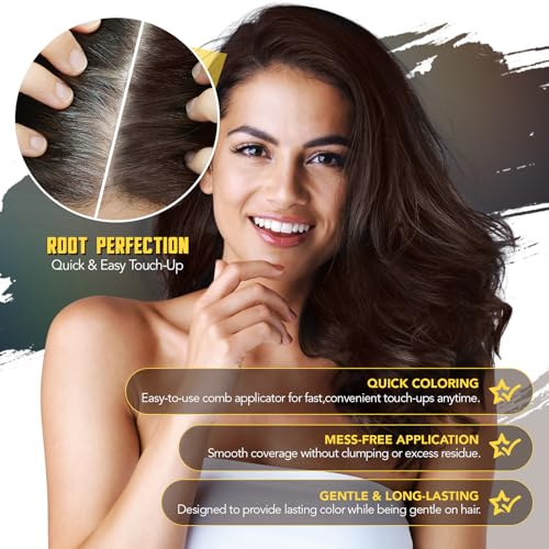 2 Pack Safe and Convenient Comb Hair Dye, Portable Hair Dye Comb For Gray Hair Coverage, Waterproof & Sweat-Proof, 2 in 1 Instant Dye for Women & Men (Dark Brown)