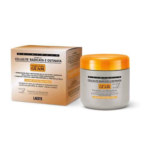 Guam Anti-cellulite Body Wrap for Thighs, Legs, MAX STRENGTH Hot Mud for Stubborn Cellulite, Clay Body Mask with Caffeine, Seaweed and Essential Oils, Reduce Cellulite on Legs, (1.1LB)