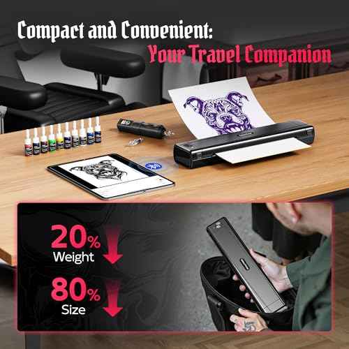 TATTMUSE 2025 New Version Tattoo Stencil Printer Machine with 10pcs Transfer Paper, Wireless Bluetooth Thermal Tattoo Transfer Printer for Tattooing for Beginner, Compatible with Smartphone & Pad