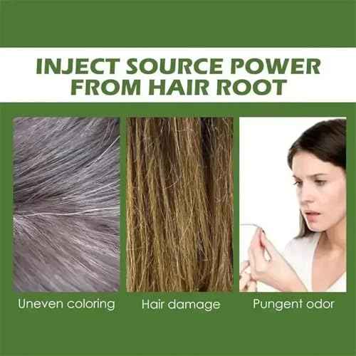 Gentle Plant-Based Quick-Use Hair Dye, Natural Plant Extract Hair Dye for Gray Hair, Tinte Capilar Nutritivo a Base De Plantas, Long-Lasting & Natural Hair Color Shampoo (Black,30ml*10pcs)