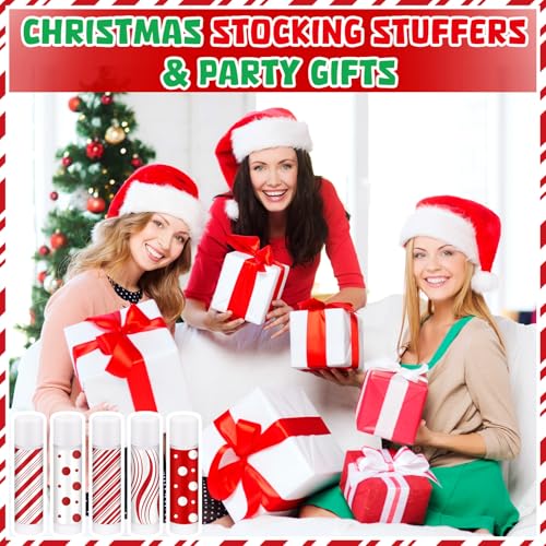 150 Pcs Christmas Candy Flavor Lip Balms Bulk Holiday Peppermint Candy Flavor Lip Balms Christmas Party Gifts Stocking Stuffers Bulk Thank You Gifts for Employee Staff Coworkers Teacher