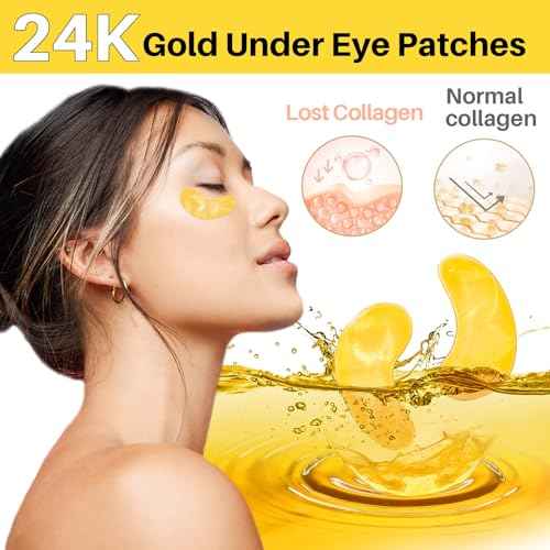 MAQIHAN Gold Under Eye Patches - 30 Pairs Golden Glow Under Eye Patches for Dark Circles,Gold Moisturizing Eye Skin Mask for Women,Eye Dark Circles Masks for Bags and Wrinkles