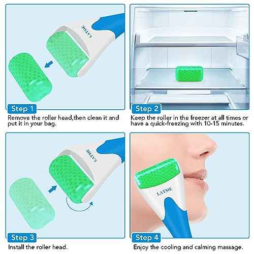 LATME Ice Roller for Face Eyes,Womens Gifts,Face Massager Roller Puffiness Migraine Pain Relief and Minor Injury (Green)