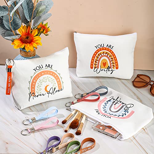 Fumete 20 Set/40 Pcs Nurse Practitioner Week Makeup Bag Bulk Employee Appreciation Keychain Inspirational Office Gift for Women Rad Tech Coworker Team Kindness Week IEW Christmas