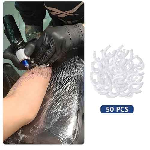 50 PCS Disposable Thickened Version Tattoo Tray Covers, Fits 18x13 Inch Trays, Transparent Tattoo Arm Rest & Salon Tray Covers, Tattoo Table Station Cover, Tattoo Accessories & Salon Equipment