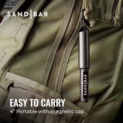 SandBar Callus Removal, Hand Callus Remover Salve Balm Stick for Working Hands, Lightweight Dead Skin Remover Tool Grit Surface, Knurled Handle, Magnetic Cap Hand File 4" - Black