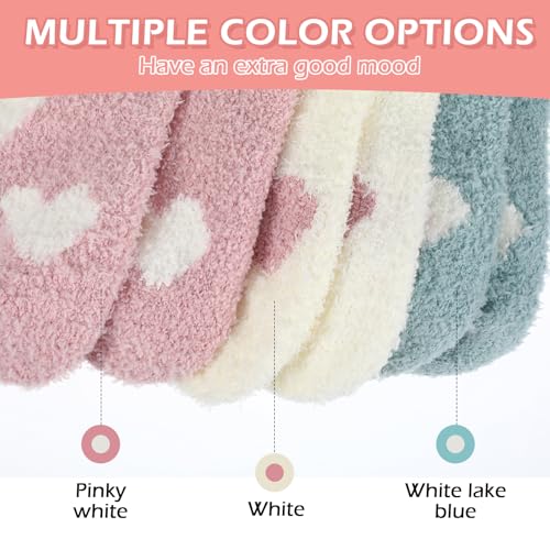 3 Pairs Aloe Socks Moisturizing Spa Socks, Winter Warm Home Sleeping Socks Don't Shed Lint, Women Spa Pedicure Foot Care Socks Fluffy Slipper Socks