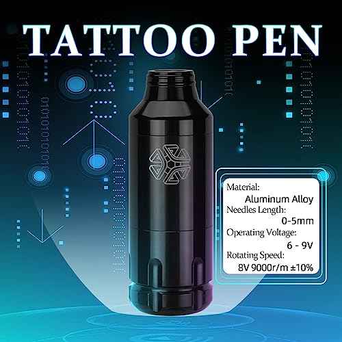 ATOMUS Wireless Tattoo Machine Kit Rotary Tattoo Machine Kit with Cordless Tattoo Power Supply 40pcs Cartridge Needles Practice Skin Ink Cups (Black RCA Machine + Wireless RCA Power Supply)