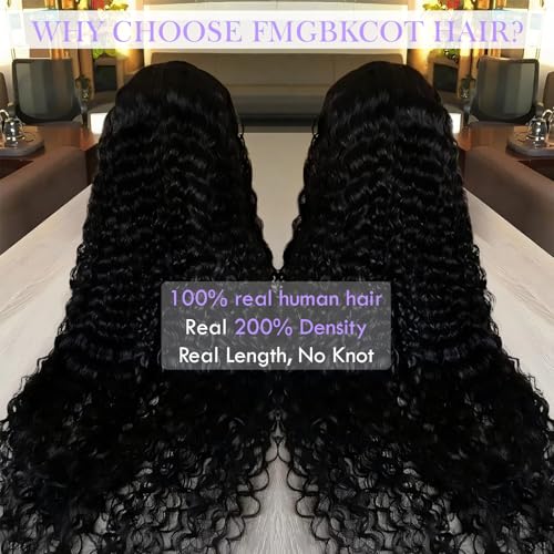 20 Inch Deep Wave Lace Front Wigs Human Hair 13x6 HD Lace Front Wigs Human Hair Deep Wave Wig Glueless Wigs Pre Plucked Deep Curly Wig for Women