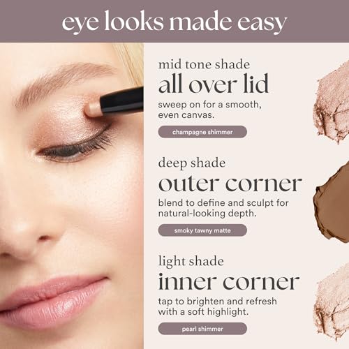 Julep Eyeshadow 101 Cream-to-Powder Waterproof Shadow Stick ? Champagne Shimmer ? Long-Lasting, Crease-Proof, Medium Golden-Beige Shimmer Cream Eyeshadow with Built-in Smudger