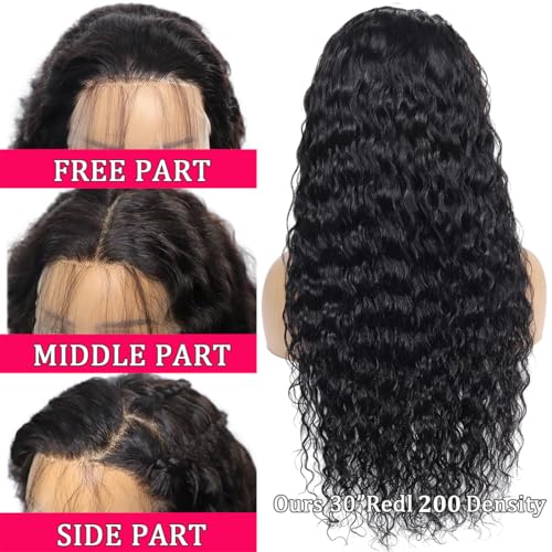 Lovelyworld Deep Wave Lace Front Wigs - Human Hair, 30 inch, 200 Density, HD Deep Curly Lace Front Wig