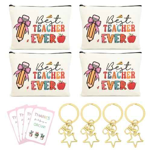 Teacher Appreciation Gifts Bulk Teacher Gifts Makeup Bag Survival Kit with Keychain for Women