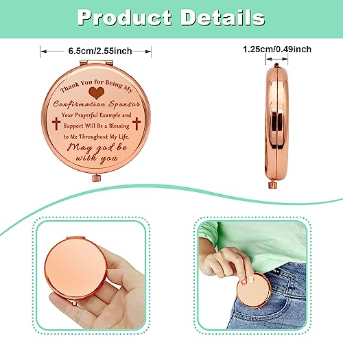 Confirmation Sponsor Gifts Sponsor Gifts Compact Makeup Mirror Sponsor Thank You Gift Christian Faith Gift AA Sponsor Gift NA Addiction Recovery Gift Folding Makeup Mirror Birthday Gifts