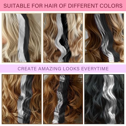 Hair Chalk for Kids Girls, Black White Temporary Hair Color Dye, Washable Hair Chalk Comb - Kids Hair Dye Makeup For Party Halloween Christmas Birthday Cosplay Festivals