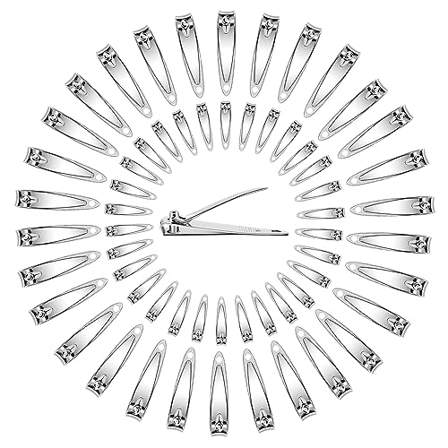 120 Pieces Nail Clipper Set Flat Toenail Clippers Stainless Steel Fingernails Manicure Pedicure Sturdy Silver Small Trimmer Portable Bulk for Men Women Homeless Care Package Supplies