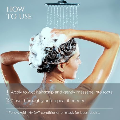 HADAT Root Strengthening Shampoo Hair Growth - Premium Rosemary Clarifying Shampoo for Oily Scalp - Moisturizing Volumizing - Sulfate Low, p-H Balanced, for Women & Men (27.05 Fl Oz)