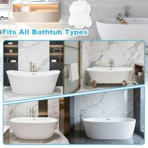 Bath Pillows for Tub, Ergonomic Bathtub Pillow for Head, Neck & Back Support, Soft Spa Cushion Washable with 4D Mesh & Non-Slip Suction Cups, Relaxing Hot Tub Accessories & Spa Gifts for Women and Men