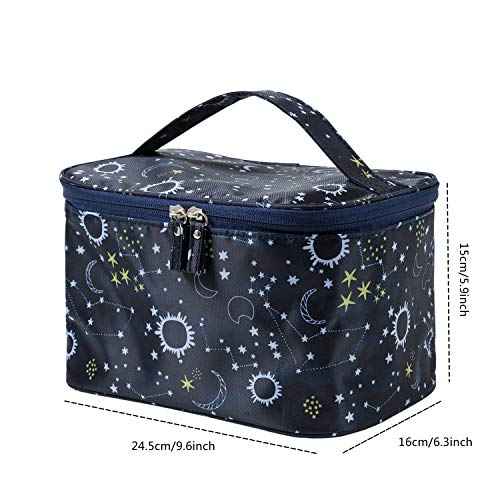 HOYOFO Makeup Bag Cosmetic Bags for Women Travel Makeup Organizer Case, Starry Sky