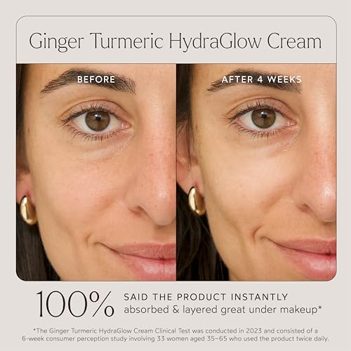 True Botanicals - Ginger Turmeric Hydraglow Cream | Non-Toxic, Cruelty-Free | Hypoallergenic | Lightweight, Long Lasting Hydration, Age-Correcting Antioxidants | MADE Safe (1.7 oz | 50 ml)