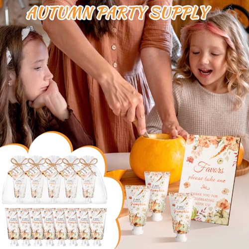 48 Sets Fall Hand Cream Bulk Gifts for Guest Baby Shower Party Favors Travel Size Pumpkin Hand Cream with Thank You Cards for Autumn Thanksgiving Party Supplies(Fall Pumpkin)