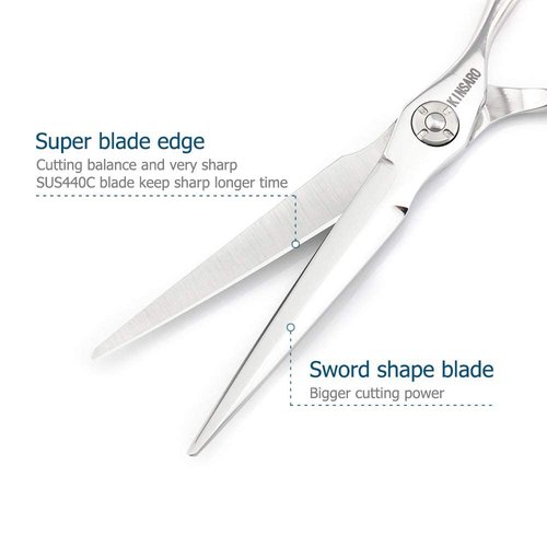 5.5 INCH Hair Scissors Hair Cutting Shears Barber Scissors and 5.5 INCH Hair Thinning Shears Barber Scissors Set 440C Kinsaro