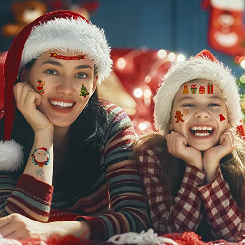 210+ Christmas Temporary Tattoos Sticker for Kids - 30 Sheets Christmas Tattoos Cute Designs for Merry Christmas Party Favors, Stocking Stuffer, Christmas Eve Gift, Xmas Tree + Lights, Santa