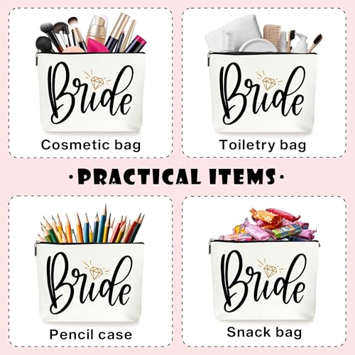 Bride Makeup Bag, Bride Essentials for Wedding Day, Bride Emergency Kit for Wedding Day, Engaged Gifts for Her, Wedding Gifts for Women, Makeup Bag Cosmetic Bag Travel Pouch Gift. (091)