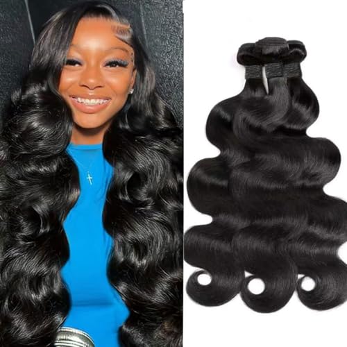 12A Human Hair Bundles 22 22 22 Inch Body Wave Bundles Human Hair Unprocessed Brazilian Virgin Hair 3 Bundles Weave Extensions Human Hair Natural Black Color Bundle