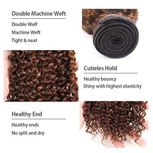Chocolate Brown Bundle Color #4 Curly Human Hair Bundles 26 28 30 Inch Brazilian Dark Brown Kinky Curly Bundles Human Hair