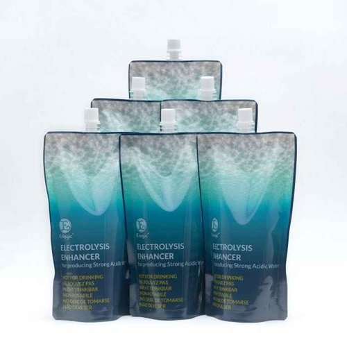 Electrolysis Enhancer Fluid (6 Pouches) 400ml Each for Enagic Kangen Machines with LeSue Kitchen Towel