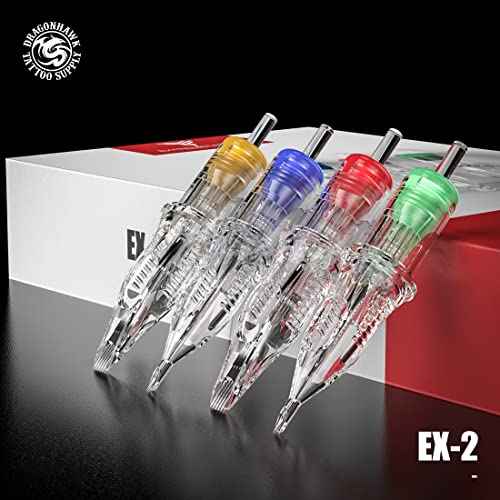 Dragonhawk Extreme Tattoo Needles - 20PCS Disposable Round Liner Cartridges 1207RL Professional Needles for Lining Work Fits Most Tattoo Machines