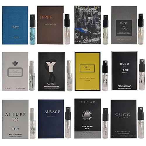 Men's Cologne Samples Fragrance Designer Perfume Sampler Set Most Popular Top Designer Brands Sample Vials Collection(12PCS)