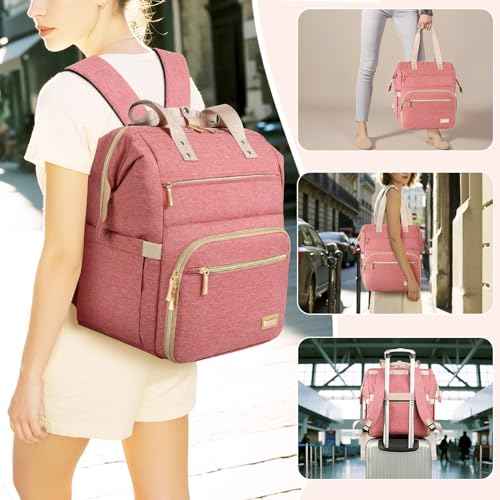 LTINVECK Nail Polish Organizer Case Backpack Holds 70 Bottles (15ml/0.5fl.oz)& Nail Lamp, 2 Layers Detachable Nail Kit Storage Case, Large Travel Nail Supplies Shoulder Bag for Manicure Tools (Pink)