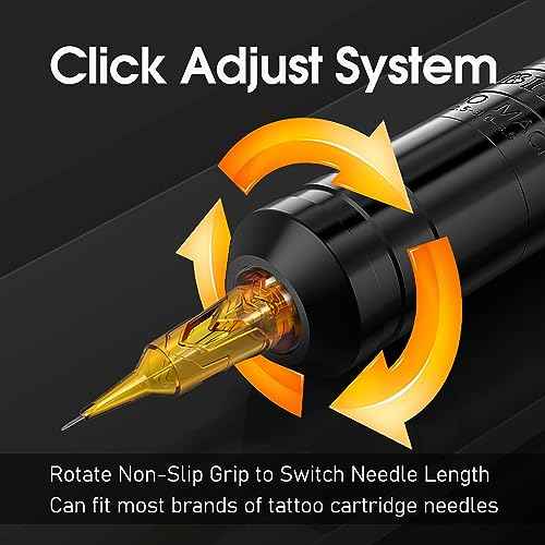 Ambition Torped Tattoo Machine Kit - Rotary Tattoo Machine Cartridges Short Pen with 1800mAh Tattoo Power Supply Brushless Motor for Professional Tattoo Artist