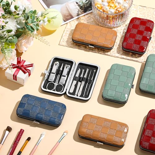 24 Sets Manicure Pedicure Bulk Gifts Professional Nail Care Gifts, Travel Nail Clippers Kit 8 in 1 Stainless Steel Pedicure Set with Case Portable Grooming Kits for Women Men(Classic)