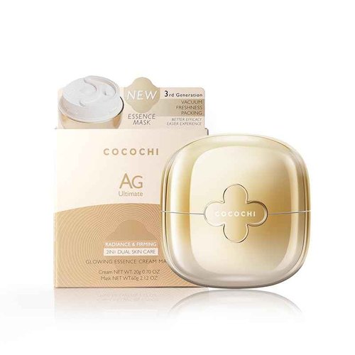 COCOCHI Facial Mask for Dry Skin & Fine Line, Hydrating Cream Face Mask by Peptide, Collagen & Stem Cell for Skin Firming, Face Masks for Women from Japan, Paraben Free, AG Ultimate Cream Mask, 3.8 Oz