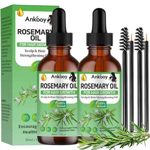2 Pack Rosemary Oil for Hair Growth,Rosemary Hair Growth Oil,Hair Strengthening Serum for Dry Damaged Hair,Hair Loss Treatment & Thickens Hair,Scalp Care Promotes Hair Thickness for Men Women