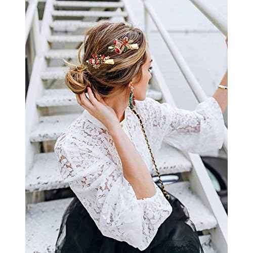 Christmas Hair Clips Hairpin Sparkling Rhinestone Christmas Tree Bells Snowflake Reindeer Hair Barrette Xmas Holiday Party Alligator Hair Clips Hair Accessories For Woman(tree bells)