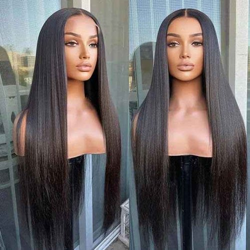 Aorbige 5x5 Long Deep Parting HD Swiss Lace Melt Skin Lace Closure Straight Style Much Fuller Natural Hair Line Human Hair Natural Black 22inch HD Closure