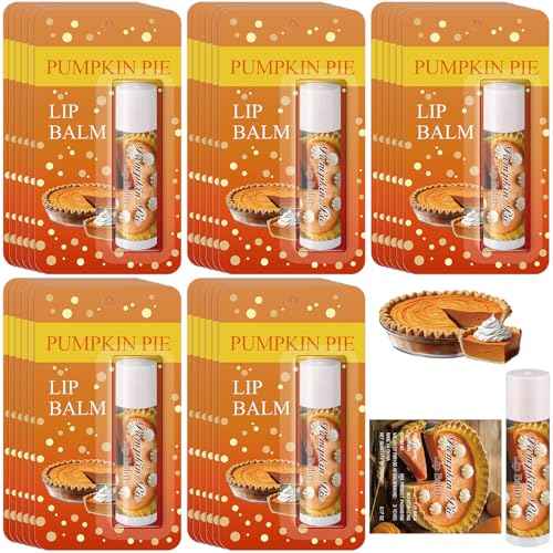 25 Pcs Halloween Fall Pumpkin Pie Flavor Lip Balms Bulk Fall Autumn Halloween Thanksgiving Pumpkin Party Favors Christmas Thank You Appreciation Gifts Stocking Stuffers for Women Employee