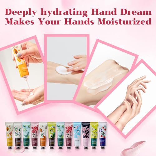 40Pack Hand Cream,Mini Hand Lotion for Dry Cracked Hands,Hand Cream Gift Set for Women,Moisturizing Hand Care Cream Stocking Stuffers Gift Set,Natural Plant Fragrance Hand Cream Travel Size