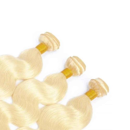 613 Human Hair Bundles Blonde Body Wave Bundles 16 18 20 inch Brazilian Virgin Remy Hair Extensions Double Weft 613 Body Wave Bundles Human Hair