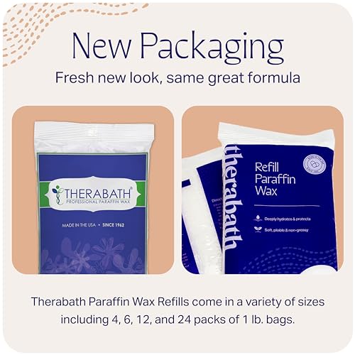 Therabath Paraffin Wax Refill - Thermotherapy - Use to Relieve Arthritis Discomfort, Stiff Muscles, & Dry Skin - for Hands, Feet, Body - Deeply Hydrates & Protects - Made in USA, 4 lb. PeachE