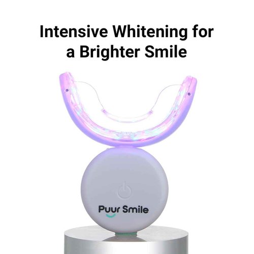 Puur Smile Teeth Whitening Kit – LED Light & Whitening Gel with Remineralization Syringes – Professional-Grade Whitening for Sensitive Teeth – Removes Stains from Coffee, Wine, & Smoking