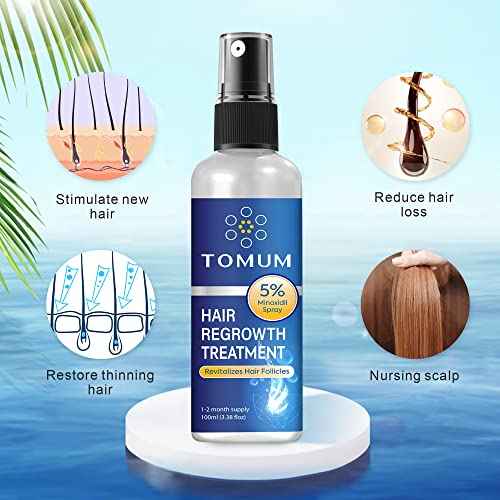 Minoxidil for Men and Women Hair Growth: 5% Minoxidil Spray Hair Regrowth Treatment Serum Stop Hair Thinning and Hair Loss For Stronger Thicker Longer Hair 100ml
